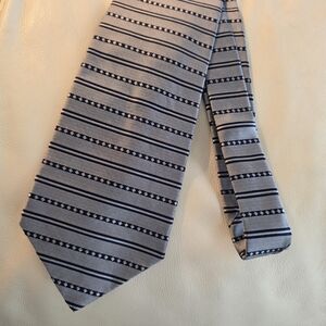 Van Heusen Black and Gray Striped Men's Silk 58" Necktie Tie